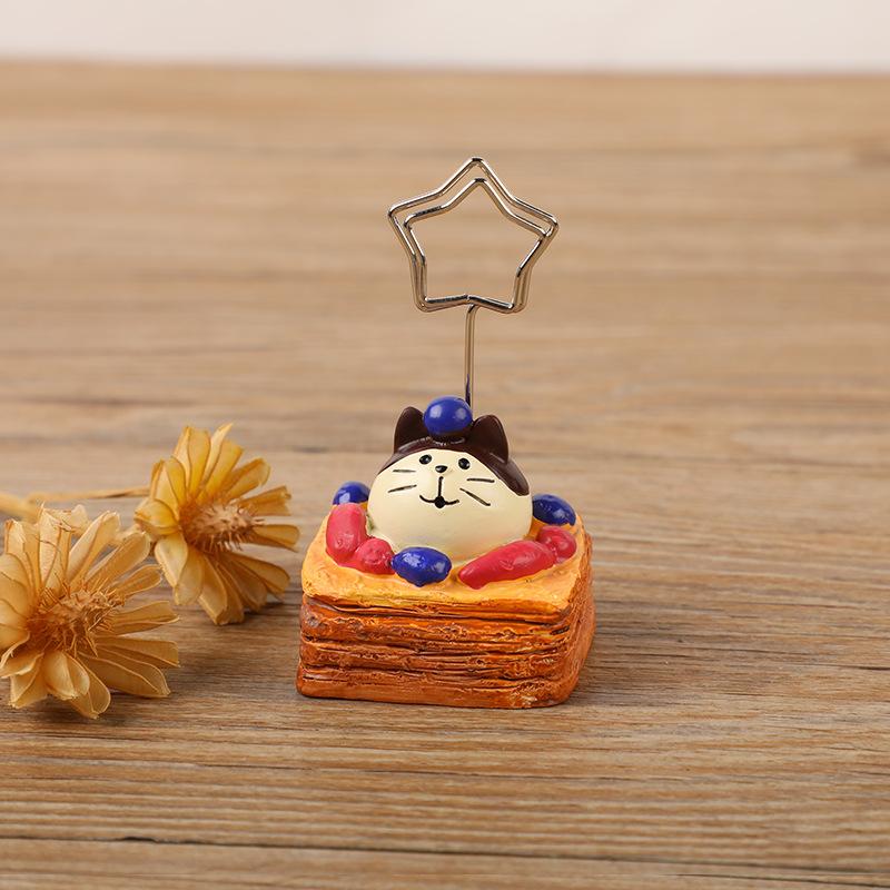 Japanese Coffee Sandwich Message Holder, Photo Holder, Office Desk Decoration Resin Ornament Note Holder, 6 Styles Gift School