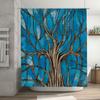 Artistic Blue Watercolor Tree Shower Curtain Tumble Dry Quick Drying Bathroom Decor 72 Inch By 39 Inch