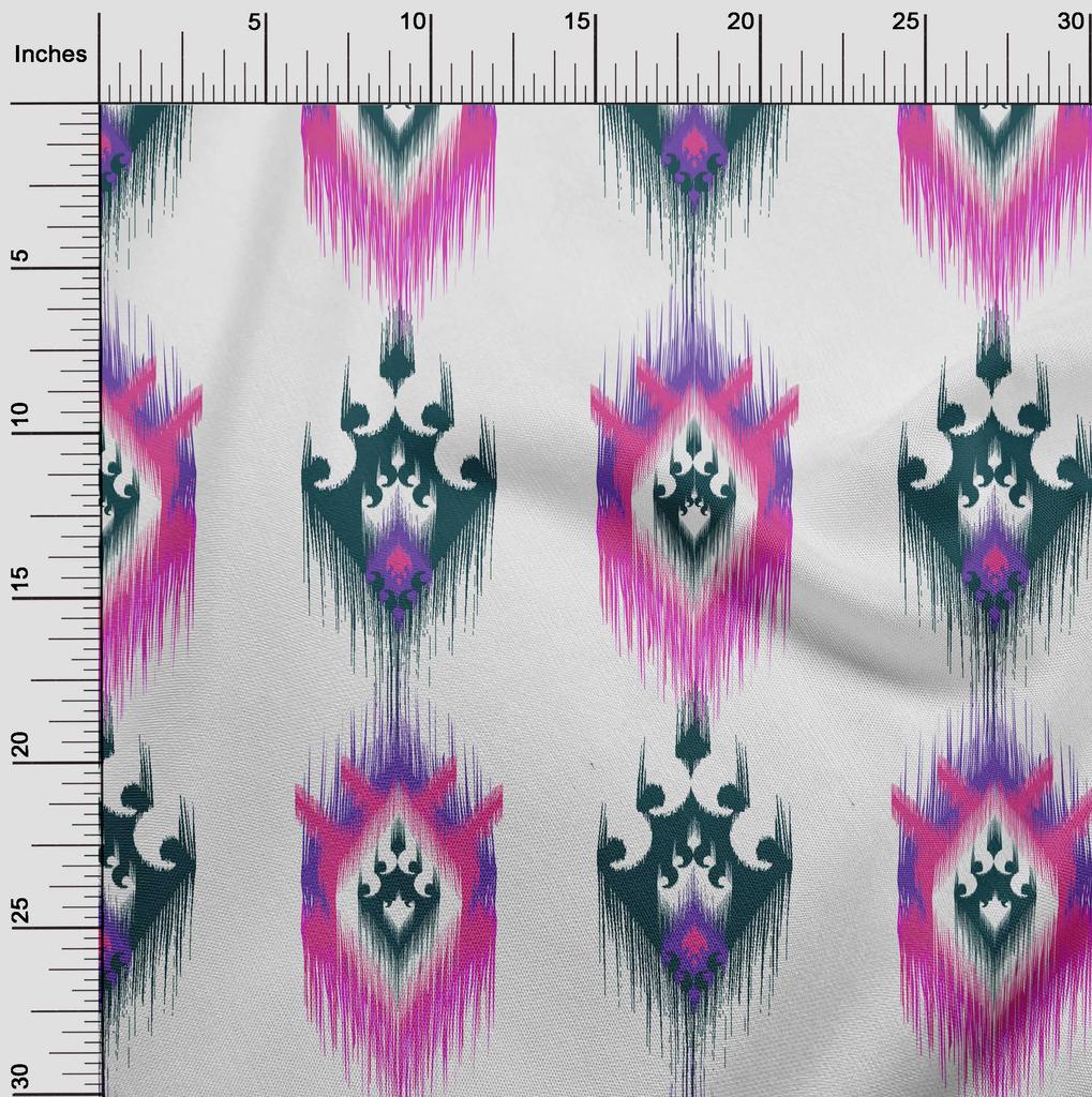 oneOone Bavlna Flex Tmavě Zelená Tkanina Asijské Ikat Craft Projekty Dekor Tkanina Printed By The Yard 40 Inch