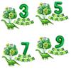 20pcs Green Number Dinosaur Balloons Set Happy Birthday Banners Latex Balloons Forest Dinosaur Theme Birthday Party Decorations