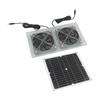 15W Solar Panel Powered Fan Efficient Solar Powered Dual Fan Kits for Chicken Coop Greenhouses Shed
