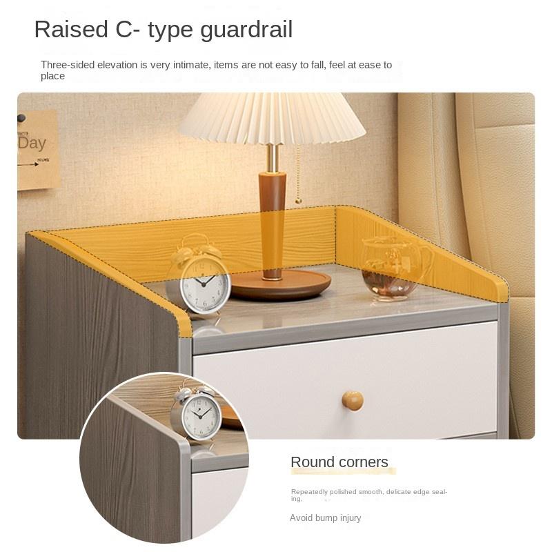 Wuli House Bedside Cabinet Bedroom Bedside Cabinet Modern Simple And Multifunctional Solid Wood Storage Cabinet Simple Cabinet