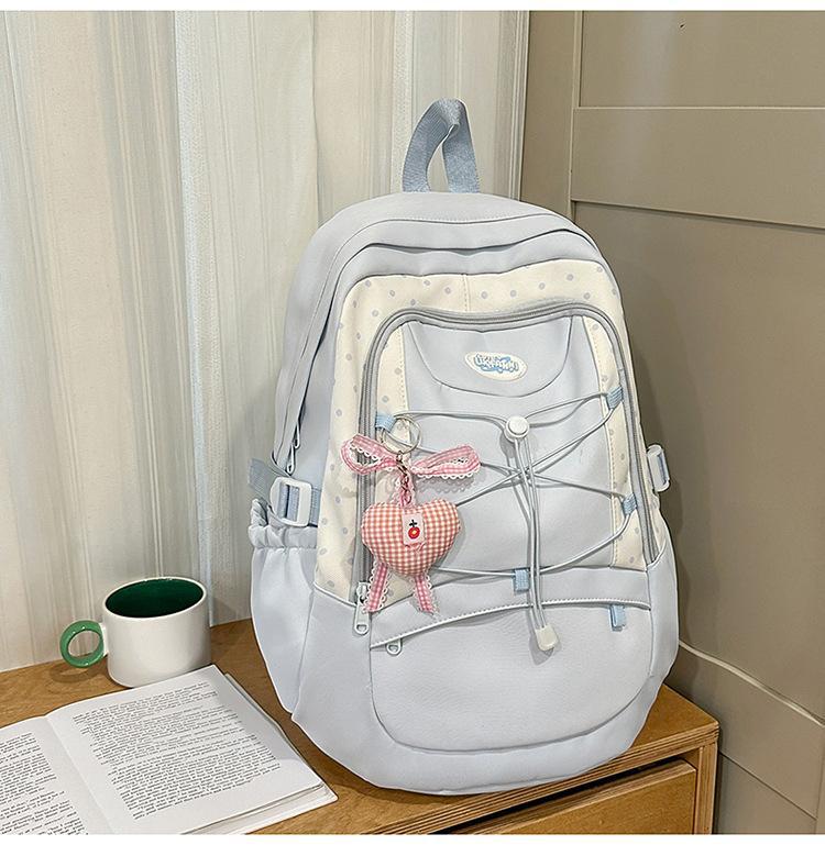 Schoolbag new Japanese ins high value fresh sweet candy color backpack junior high school students lightweight travel backpack
