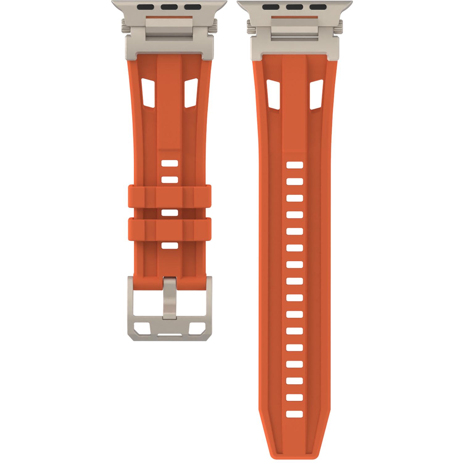 

Silicone Strap for Apple Watch Series 10 Ultra 9 8 7 SE 6 5 4 3 2 1 46mm 49mm 45mm 44mm 42mm Mecha Eye Design Watch Band Orange