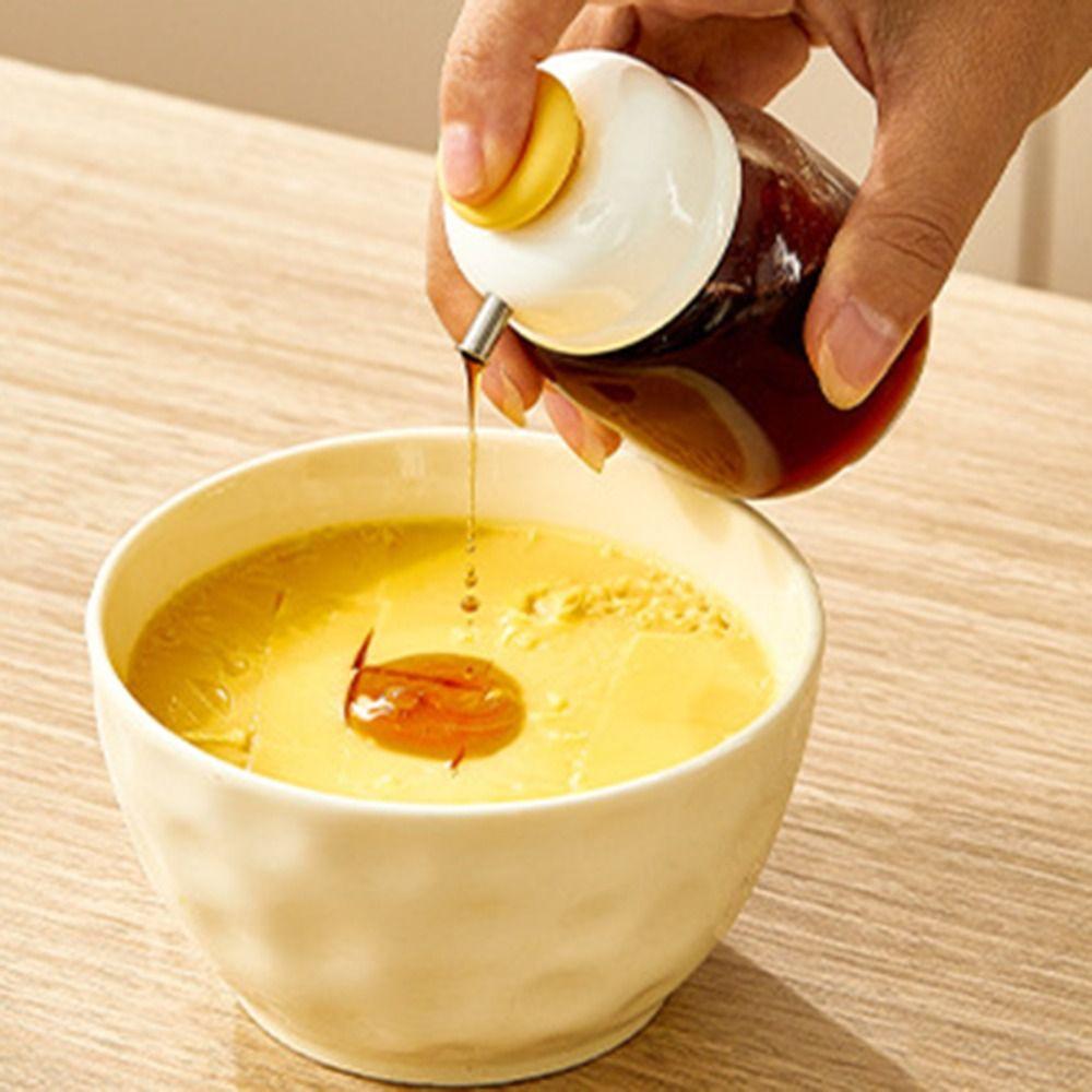 100ml Press Type Glass Oil Bottle Refillable Olive Oil Jar Oil Dispenser  Camping