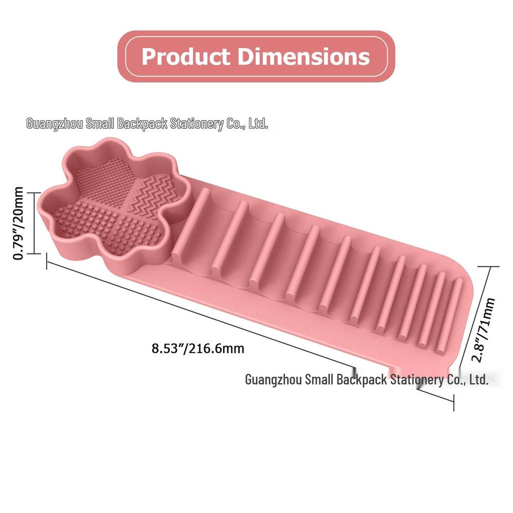 Wall-Mounted Silicone Makeup Brush Holder & Drying Rack