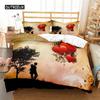 3D Love Heart Duvet Cover Microfiber Luxury Romantic Theme Bedding Set King Queen For Couple Valentine's Day Gifts Bedroom Decor