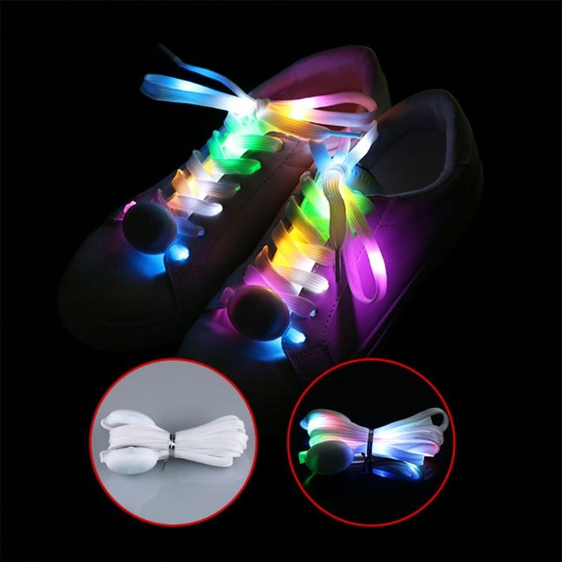 1 Pair LED Light Up Shoelaces for Night Running, Party, Mutlicolor Lighting Shoe Laces Glow Shoe Laces for Sneaker