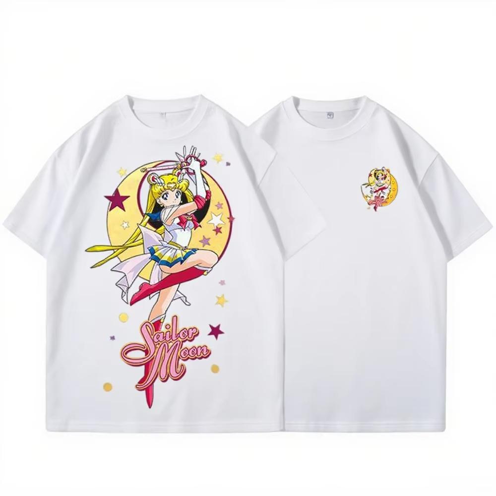 Sailor Moon Tshirts for Unisex and Women Summer Fashion Anime Print Shortsleeved Tshirts Womens Street Clothing Cotton