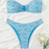 2024 European & American Hot Style Solid Color Bandeau Bikini Swimsuit