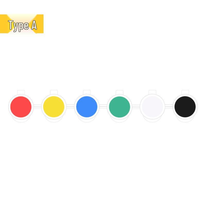 Set de 12 culori de vopsea acrilică pentru copii pentru artă studențească: 6-Pan & 8-Pan cu Benzi de Vopsea pentru Păpuși de Ipsos