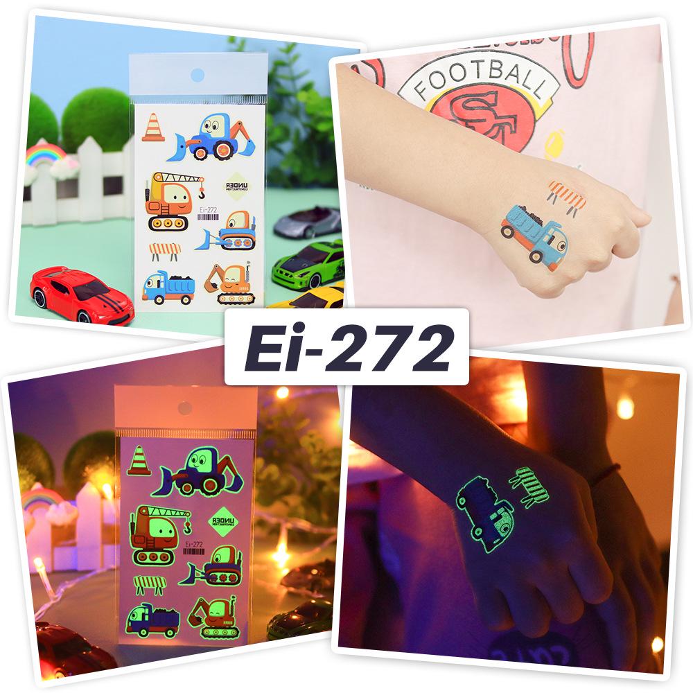 Autocolante Tatuaj Temporar Ruikalong Impermeabile Luminoase Desene Animate Trafic pentru Copii