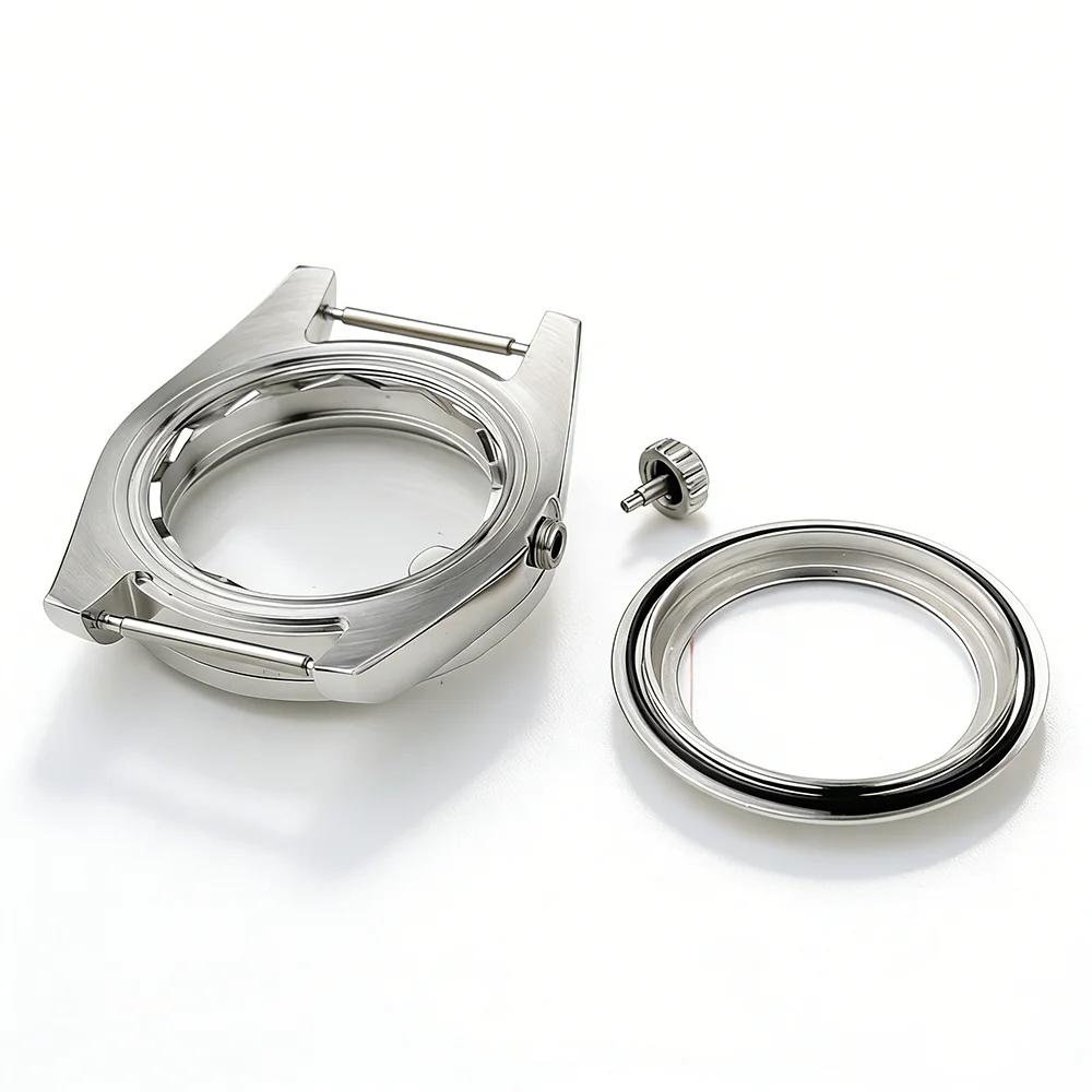 39/36mm Engine-Turned Bezel Watch Case Ref.115210 For Seiko Oyster Perpetual Date NH35/36 Automatic Movement Sapphire Mod Parts
