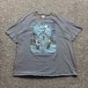 Vintage 1990er Anvil Natur Wolf Traumfänger Grafik Grau T-Shirt Größe 2XL Unisex T-Shirt