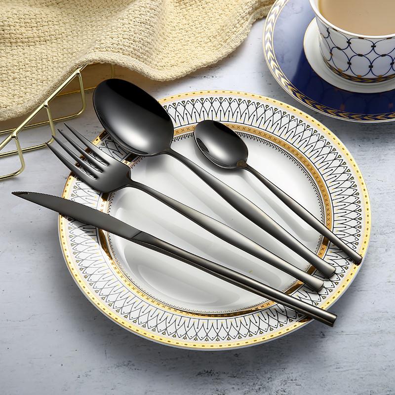 Stainless Steel Cutlery Silverware Spoon Set Matte Gold Eco Friendly Cutlery Knives Forks Spoons Dinnerware Set Dinner Set