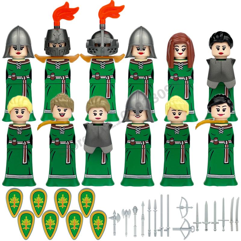 Medieval Military Building Blocks Roman Officer Soldier Knight Imperial Army Head Of State Elf Hunter Lion King War Horse Brick