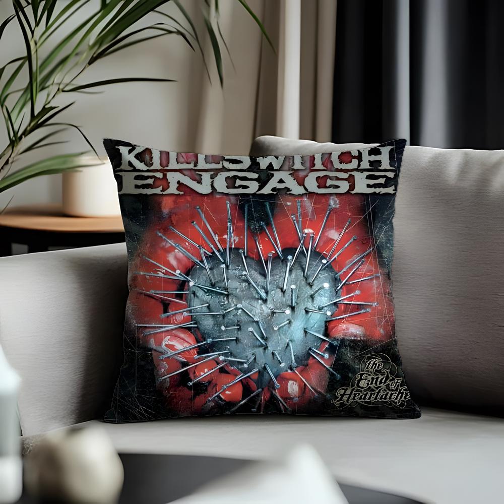 Trending Kkillswitch Engageied Cushion Cover Antidustmite Pillowcase Invisible Zipper Silky Short Plush Sofa Cushion Cover