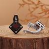 Simple design 925 Sterling silver clasp earrings Natural square 7.0mm garnet gemstones fine jewelry for women's engagement gifts