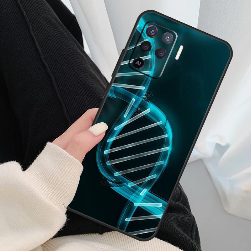 Science DNA Biology Case For Oppo A96 A76 A16 A60 A98 A58 A78 A18 A38 A80 A40 A77 A57 A17 A74 A54 A94 A15 A5 Pro