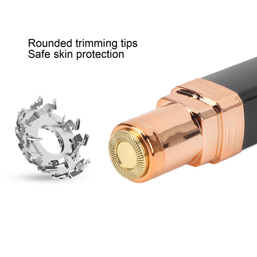 Women Waterproof Electric Eyebrow & Facial Hair Trimmer - Compact Black