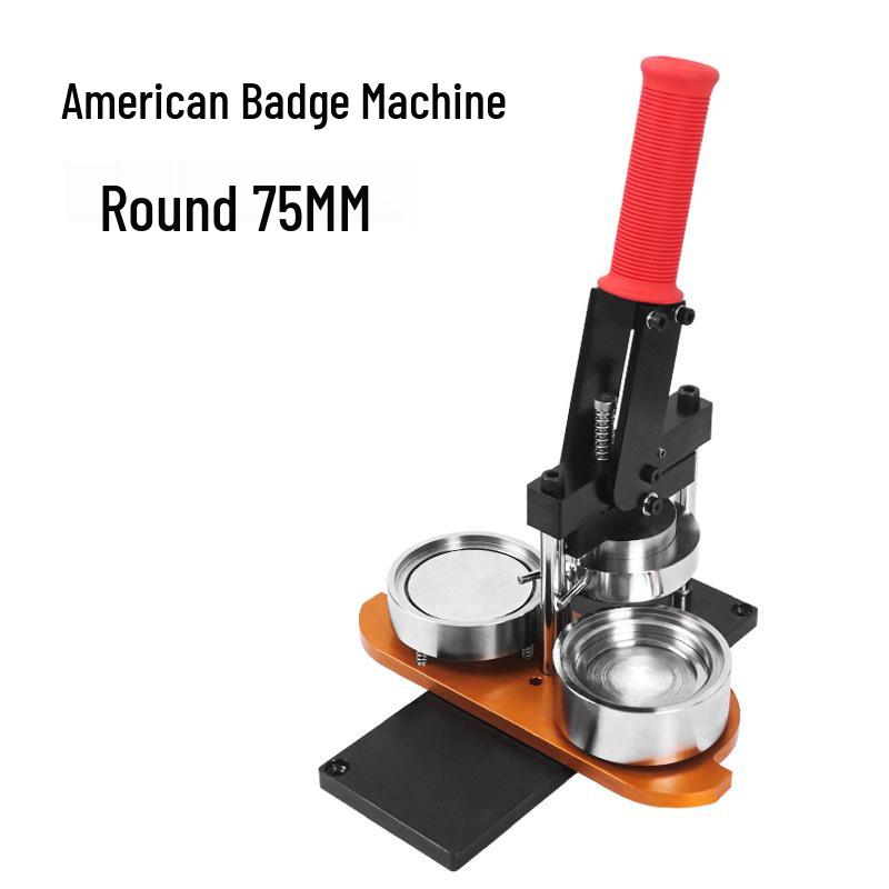 American 75mm Badge Maker for DIY Round Tinplate Fridge Magnets & Pins - Double Flash