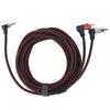 90 Degrees  3.5mm Male Plug To 2RCA Male Audio Cable ABS Stereo Microphone Cable for DVD Speaker5m