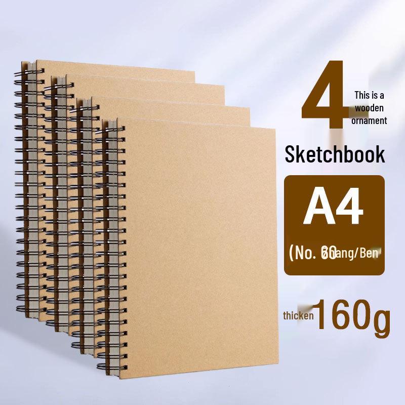 Thickened 160g Art Sketchbook for Students, A4/A5/8k, Side-Flip, Hard Cover