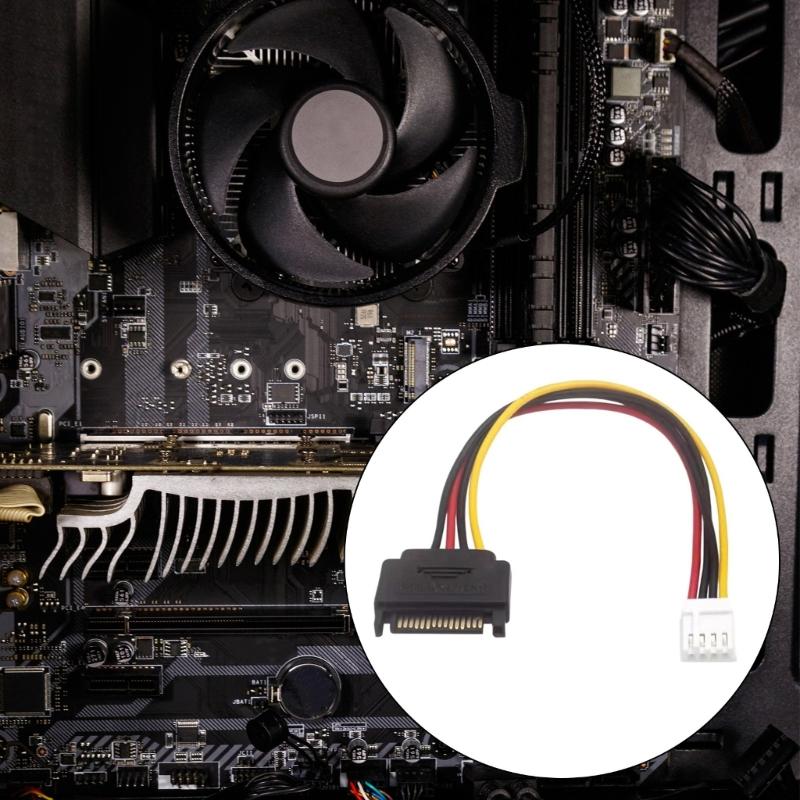 4Pin Female To 15Pin 15Pin Power Cable 15Pin Extension Cord Hard Drive Disk Power Supply Cable Adapter For PC Desktop