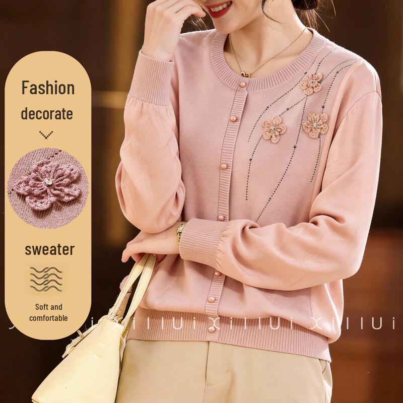 Women s Spring Knit Chiffon Patchwork Top L