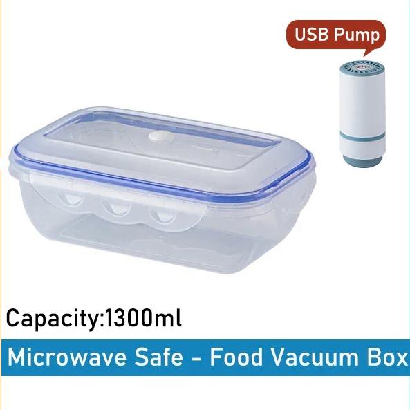 Vakuum Lebensmittelaufbewahrungsbox Transparenter Aufbewahrungsbehälter Kühlschrank-Organizer Mikrowellengeeignet Frischhalte-Versiegelungsbox Lebensmittelspender