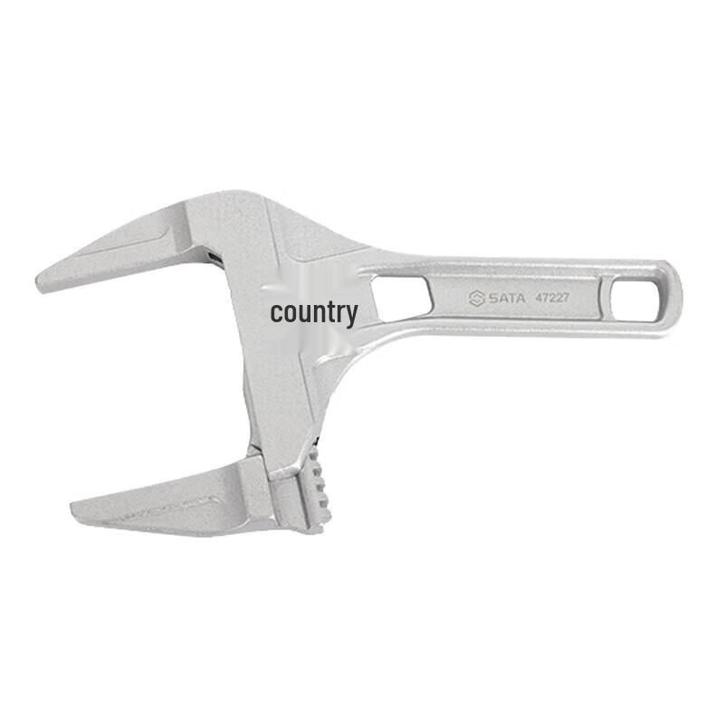 SATA 47227 Aluminum Alloy Short Handle Wide Jaw Adjustable Wrench