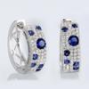 New Luxury Trendy Blue Cubic Zirconia Hoop Earrings Wedding Party Elegant Accessories For Women Anniversary Gift  Jewelry