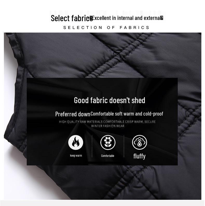 Leichte Stehkragen Daunenweste für Herren für Herbst/Winter – Ärmellose Jacke in Übergröße