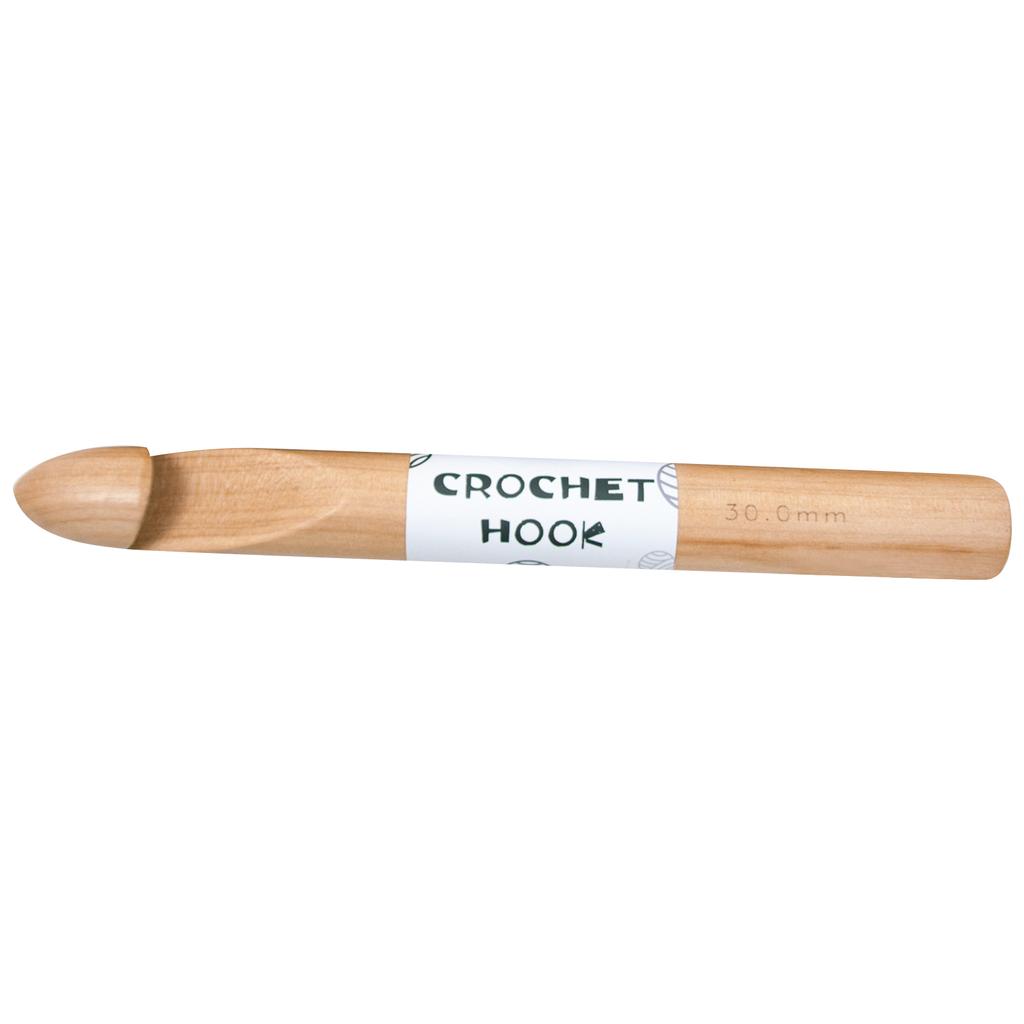 Beech Wood Crochet Hooks Small Knitting Needle 30mm 35mm Thick Knitting Needle for Weaving Bag Socks Yarn Crafts
