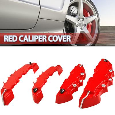 4pcs Universal 3D Style Red Front+Rear Car Disc Brake Caliper Cover Accessories