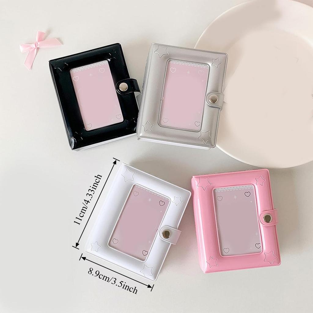 Mini Photo Album 2x3 Inch PVC Cover Hollow Cover 20 Pages Kpop Fans Idol Cards Travel Gift Portable Storage Book Cute Colors