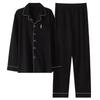Men's Plus Size Cotton Pajama Set - Long-Sleeved, Ideal for Middle-Aged & Elderly, Spring to Winter Wear