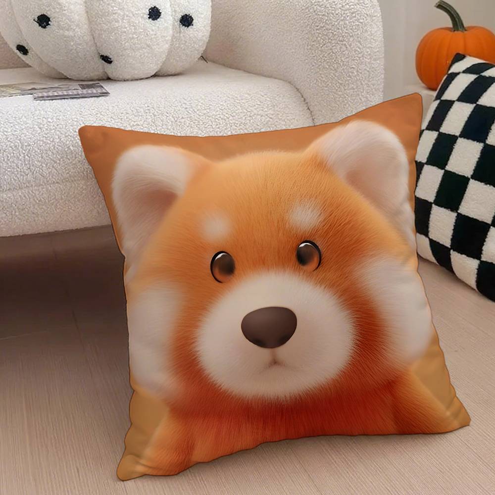Kwaii Anime P-Party Animals Pillow Case Anti-dustmite Pillowcase Invisible Zipper Silky Short Plush Sofa Cushion Cover