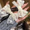 2Pcs Women Hairpin Embroidery Lace Flower Bowknot Decor BB Hair Clip Moderate Clamping Force Hair Accessories