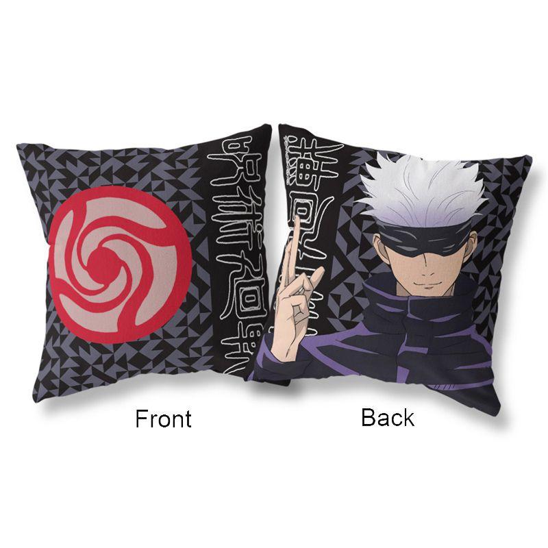 

Anime Jujutsu 45x45cm Kaisen Cushion Cover Pillow Case Home Sofa Sided Double Black-Gojo Satoru