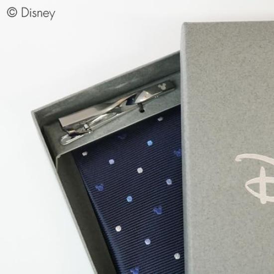 Disney Mickey Mouse Tie Tie Bar Set Navy Includes Tie Gift & (DN902516-2) Blue, Clip,