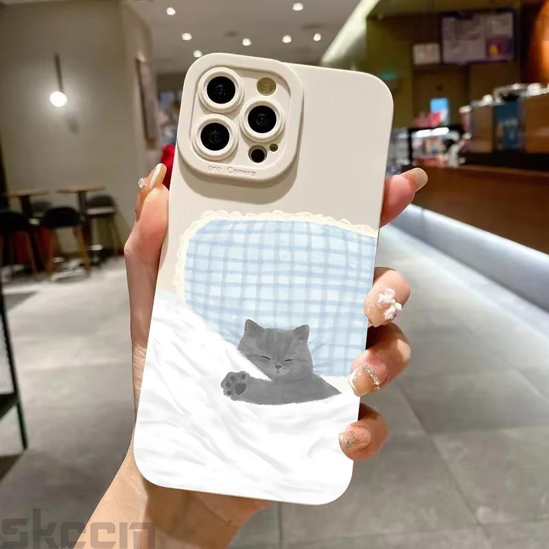 Cute Dog Cat Couple Phone Case For Samsung Galaxy A15 A35 A54 A55 S25 S24 S23 S22 S21 Ultra Plus S20 FE Shockproof Soft Cover