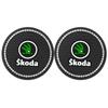 CAPR9 2pcs Car Water Cup Mat PVC Anti-Slip Coaster Pads for Skoda Logo Octavia VRS Yeti Kodiaq Fabia Superb 2 3 Karoq Rapid Scala