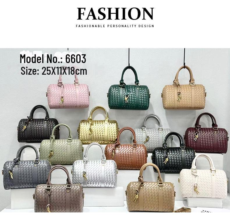 Bolsa de Mão Tecida em Couro de Vaca Diamante Outono/Inverno 2025: Bolsa Versátil para Negócios, Deslocamento, Ombro e Mensageiro