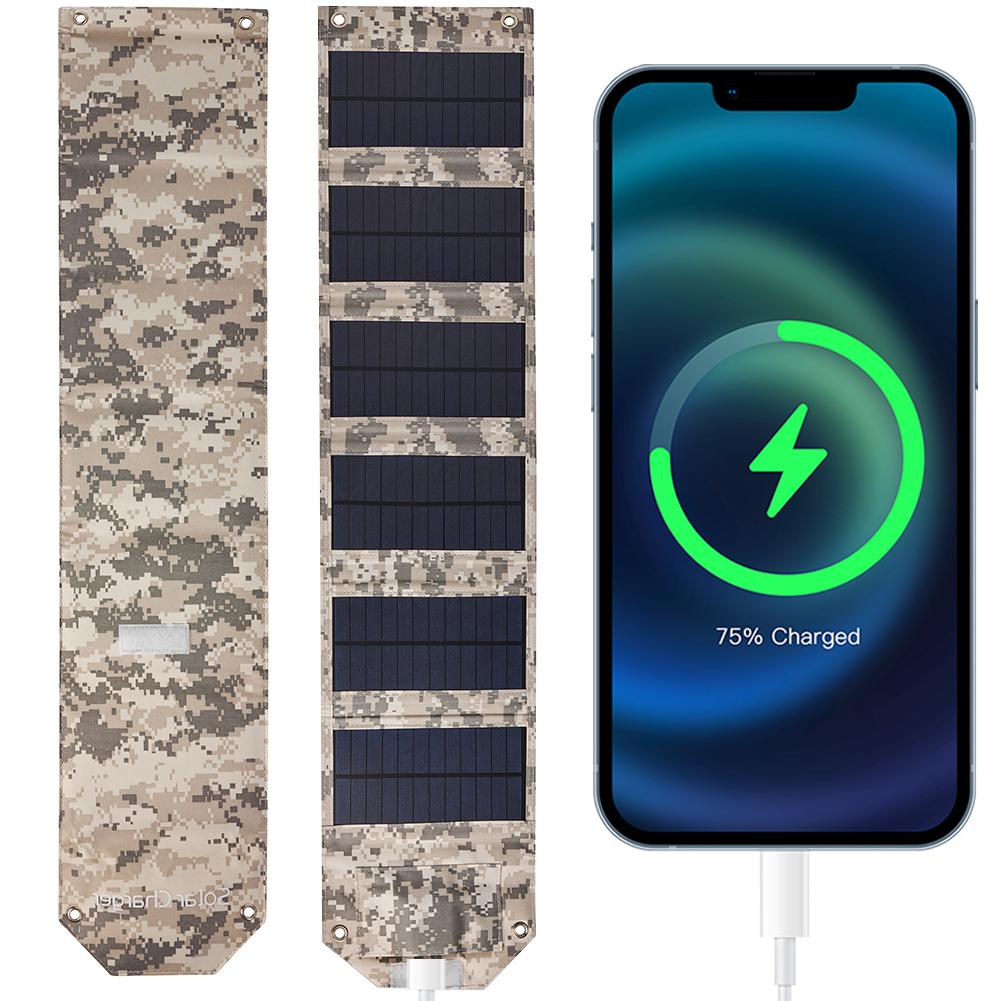 

USB Portable Battery Charger IP67 Waterproof 12W 5V Foldable Solar Panel Portable Solar Charger for Outdoor Camping RV Trip чорний