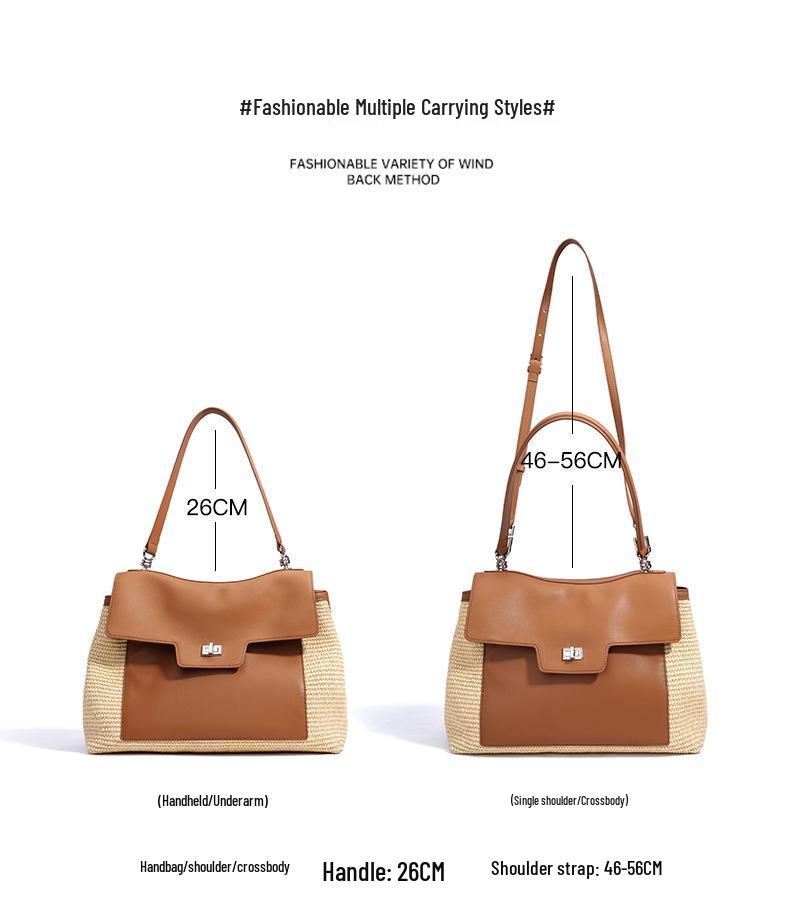 2025 Women's High-End Woven Summer Tote: Casual Crossbody & Single Shoulder Bag