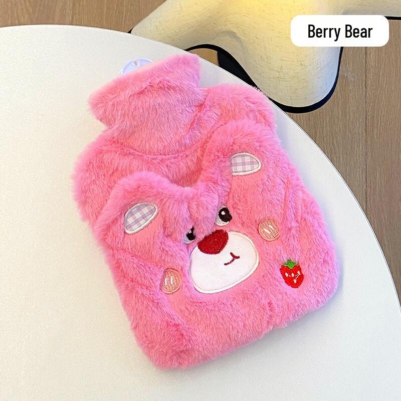 Cartoon Plush Hot Water Bottle with Pocket