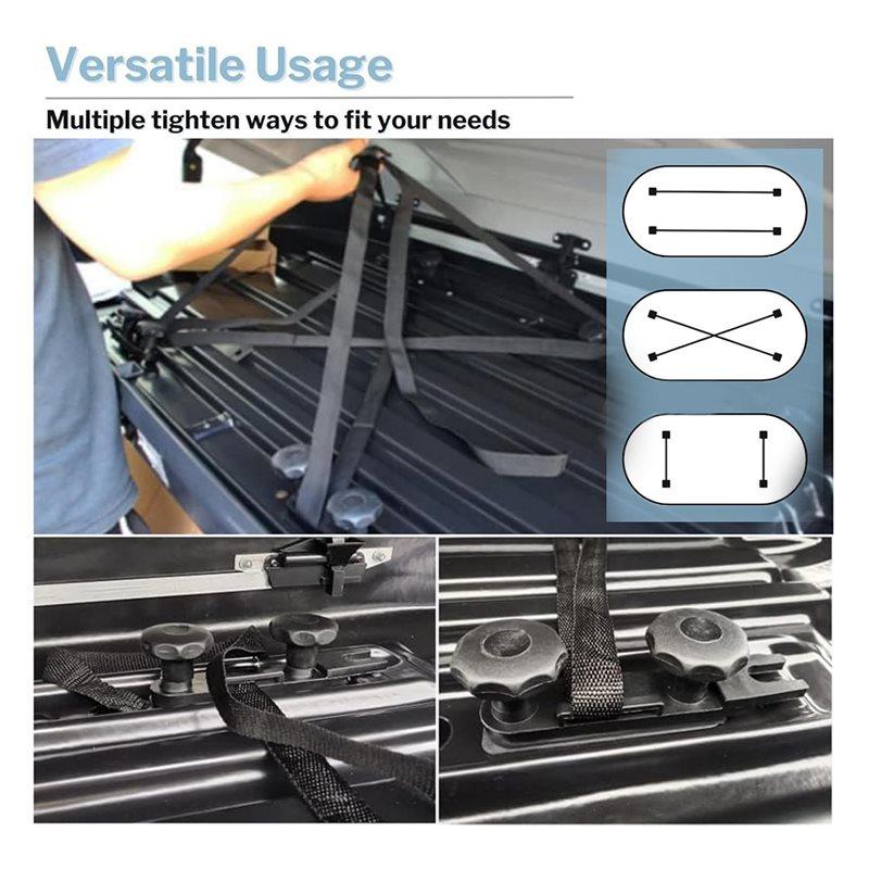 Premium-Roof Box U-Bolt Clamps(4 Pcs), 85Mm Width U-Bracket Clips With 8 Lock Nuts& 2 Straps- Rooftop Cargo Carrier Rack Mountin