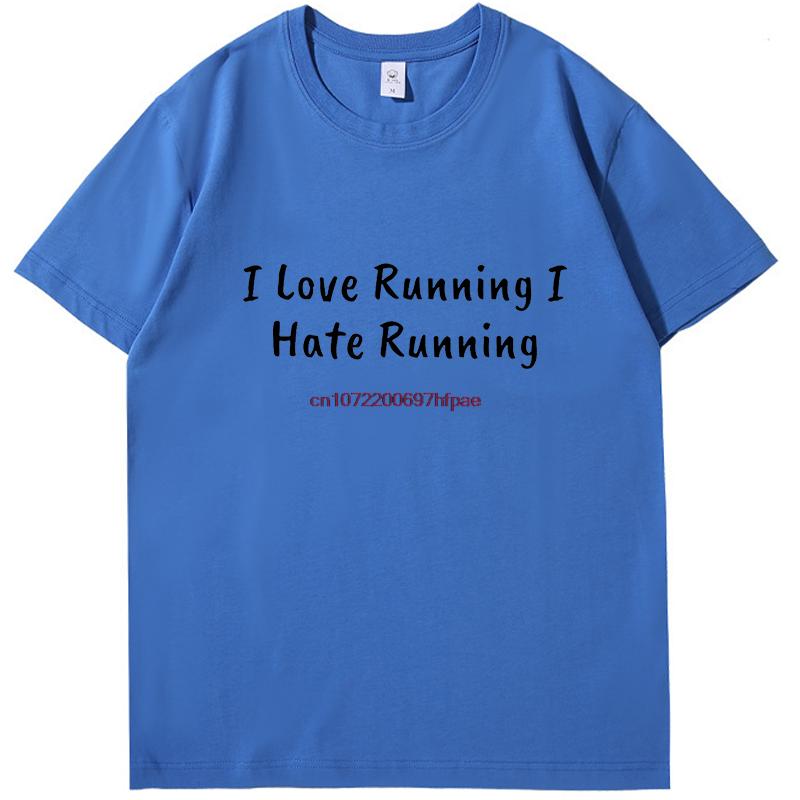 Rolig Sarkastisk Jag Älskar Att Vara Full Hatar Att Springa T-shirt Sommar Grafiska T-shirts Mode T-shirts Toppar Bomull Nya Skjortor Och T-shirts