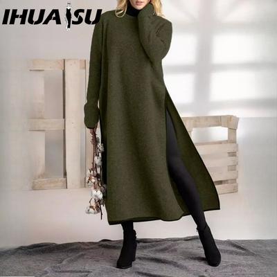 Women's Fashion Spring Autumn Solid Color Print Short Sleeve Long Sleeve High Waist Casual Dresses